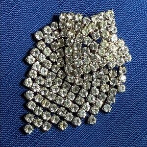 Vintage Designer CELEBRITY N.Y. Rhinestone Star Fringed Brooch Pin